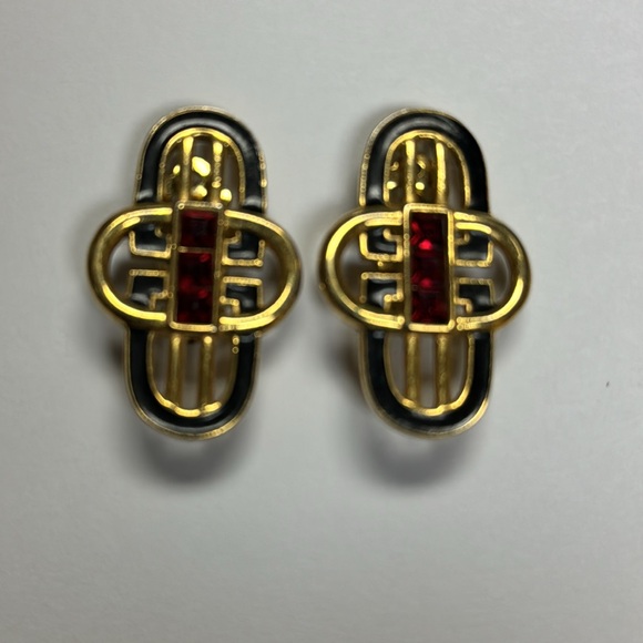 Swarovski Jewelry - Vintage Swarovski Clip On Earrings, Gold tone